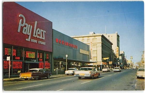 Downtown K Straßenszene SACRAMENTO Payless Drogerie 1950er Vintage Postkarte - Bild 1 von 2