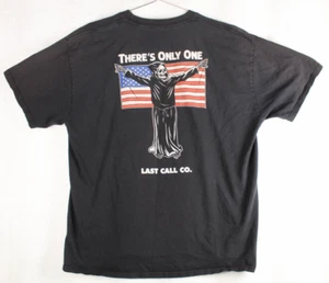 Last Call Co Shirt Erwachsene XL schwarz Schädel amerikanische Flagge Logo Distressed X - Bild 1 von 8