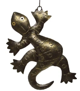 Kreative Windlicht Gecko Laterne - exotischer Kerzenständer Teelichthalter Deko - Bild 1 von 8