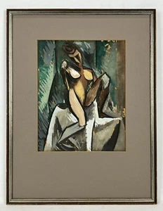 Vintage 1962 Nu Assis Nude Woman Color Lithograph after Pablo Picasso Cubist - Picture 1 of 24