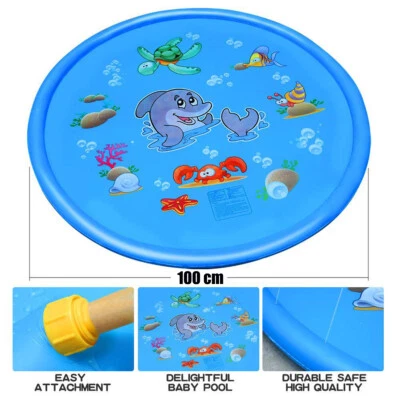 40" Inflatable Spray Splash Water Mat Kids Pad Outdoor Pool Beach Lawn Play Toy - Image 1 of 4