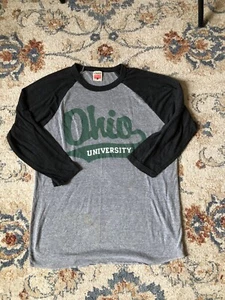 Homage Adult Large 3/4 Sleeve Shirt Ohio University Bobcats OU Made In USA - Picture 1 of 8