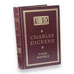 Charles Dickens Four Novels Vintage 1992 Hardcover Leather Barnes & Noble Books - Picture 1 of 11