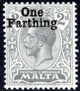 Malta 1922 SG122 ¼d on 2d Grey MNH Unmounted Mint MNH - Picture 1 of 1