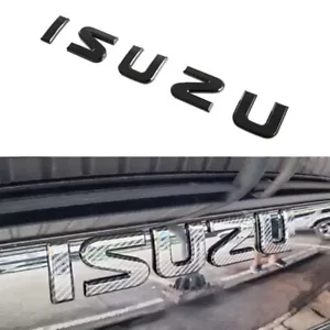 For Isuzu D-MAX DMAX 2021-2024 Glossy Black Rear Bumper Emblem Logo Cover Trim - Picture 1 of 7