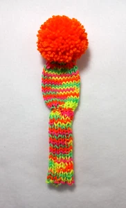 CUBIERTA PARA LA CABEZA DE PALO DE GOLF NEONES NARANJA POM 8" tejida a mano se adapta a cuñas de hierros híbridos pequeños - Imagen 1 de 1