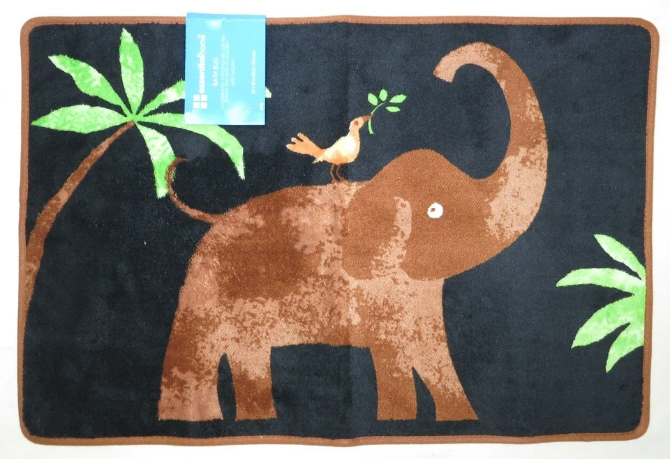 Alfombra de baño Allure Essential Home Safari Jungle con respaldo antideslizante de látex Foto 1 de 1