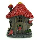 7.5" Led Color Changing  Red Leaf Tree House Mi 56025 Miniature Fairy Garden