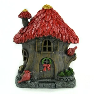 Casa Albero Foglia Rossa 7,5" LED Cambia Colore MI 56025 Miniatura Giardino Fata - Foto 1 di 10