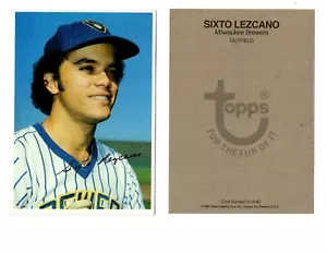 1980 Sixto Lezcano Topps Baseball GROSSE KARTE 5 x 7 Milwaukee Brewers 31 von 60 - Bild 1 von 1
