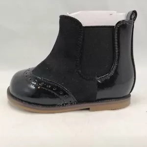 DOREMI GIRLS CHELSEA BOOTS w/ ZIP - BLACK WINTER TODDLER ANKLE BOOTIES - NEW - Picture 1 of 9