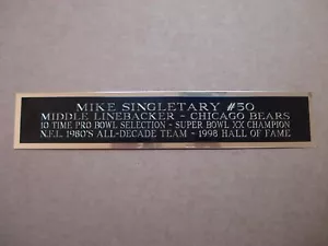 Mike Singletary Football Card Chicago Bears vetrina targhetta 1,5" x 6" - Foto 1 di 12