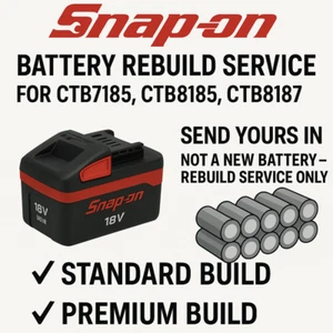 Snap-On Battery Rebuild Service CTB7185 CTB8185 CTB8187 – Send Yours In - Picture 1 of 4