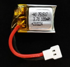 Lipo Max Performance Akku, 3,7 V, Volt, 100mAH, JST XH2.54 2-Pin, Walkera Plug - Bild 1 von 3