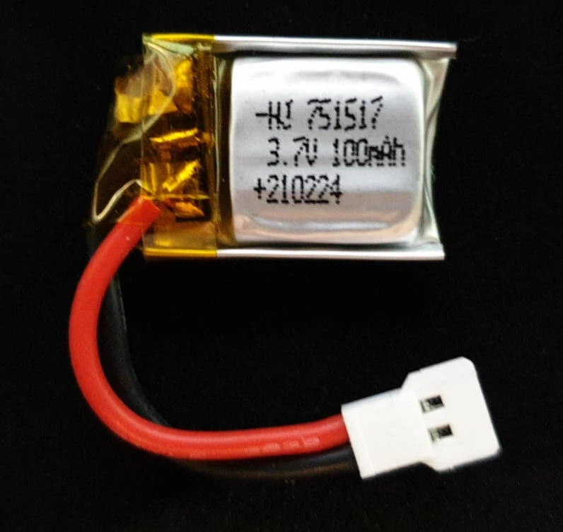 Lipo Max Performance Akku, 3,7 V, Volt, 100mAH, JST XH2.54 2-Pin, Walkera Plug - Bild 1 von 3
