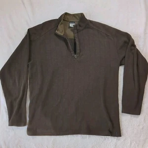 Columbia Mens XL Pull Over Quarter Zip Mock Neck Warm Sweater Brown - Picture 1 of 9