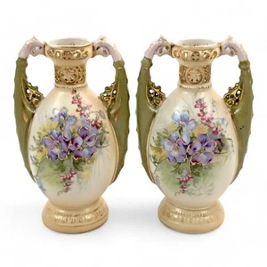 Jarrones antiguos de porcelana de Alexandra Porcelain Works Ernst Wahliss, c. 1905 - Imagen 1 de 10