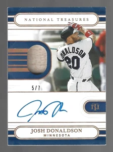 Josh Donaldson 2021 Panini National Treasures Material Signatures Auto 5/7 - Picture 1 of 5