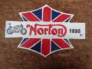 schönes NORTON MOTORRAD Gussmetall SCHILD ..... tolles Geschenk (#cm) keine Emaille - Bild 1 von 2