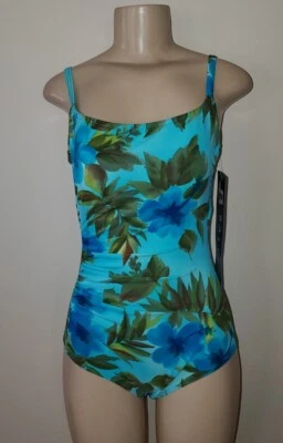 Traje de baño vintage Baltex floral de una pieza talla 12 nuevo con etiquetas Foto 1 de 4