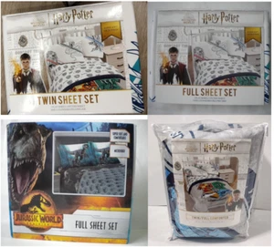 Harry Potter or Jurassic Park Sheet Set Size Twin or Full Size- You Pick - Picture 1 of 11