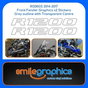 BMW R1200GS R1200 GS Front Fender Graphics (x2 Stickers) 2014-2017 Grey - Picture 1 of 2