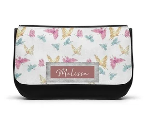 Astuccio Portamatite Bambina Personalizzato Vintage Farfalle Insegnante Scuola Regalo Penne Bambina - Foto 1 di 2