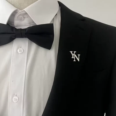 Customized Name Initials Pin Jewelry Stainless Steel Personalized Gold Silver - Image 1 of 4