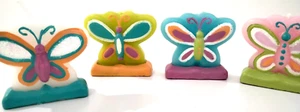 Butterfly Enchanted Garden Fairy Birthday Party Glitter Candles Cake Toppers x4 - Picture 1 of 6