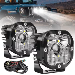 Coppia 3" LED Luce Lavoro Laser Spot Pod Guida Fendinebbia Fuoristrada UTV SUV Camion - Foto 1 di 12