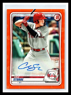 💥 COLE STOBBE 2020 TOPPS ORANGE PARALLEL AUTO RC SERIAL # 25 SUPER RARE - Image 1 of 2