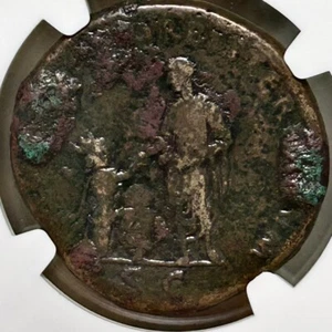 Adriano AE Sesterzio AD 117-138 RESTITUTORI ORBIS TERRARVM NGC F - Foto 1 di 4