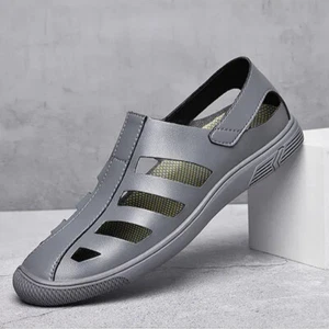 Sandali uomo estivi vuoti scarpe basse casual guida pelle traspiranti nuovi - Foto 1 di 28