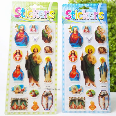 Catholic Religious Stickers Sacred Heart Jesus Virgin St Jude Recuerdos 2 packs - Image 1 of 4
