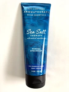 Bath & Body Works Aromatherapy Sea Salt Therapy Mimosa Spearmint Body Cream 8oz - Picture 1 of 4