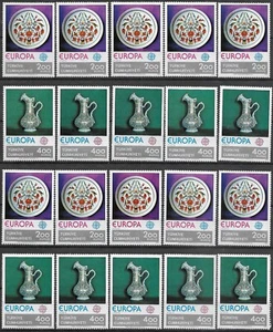"TURQUÍA - 1976 MONTADA ""Europa CEPT - CERÁMICA"" ¡10 juegos de dos estampillas completas!¡!¡! - Imagen 1 de 1