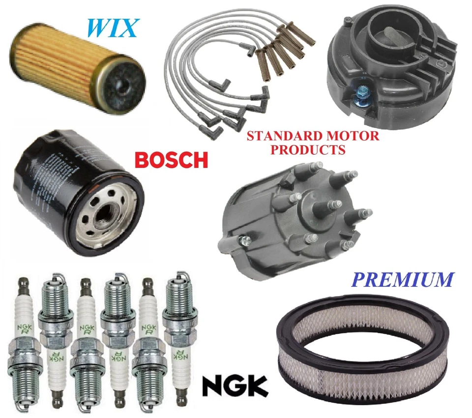 Kit de afinación filtros tapa rotor cable bujías para Jeep Comanche V6 2,8 L 1986 Foto 1 de 1