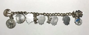 Vintage Sterlingsilber Charm Armband - USS Alabma Puerto Rico Mexiko Tierkreis - Bild 1 von 8