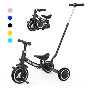 Besrey 7-in-1 Toddler Tricycle with Push Handle for 1-5 Years Old Boys,Black - Picture 1 of 10