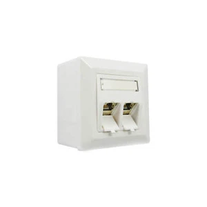 Kombi Netzwerkdose Datendose 2x Keystone Cat.6a Aufputz weiß 10Gbit RJ45 LAN TV - Bild 1 von 12