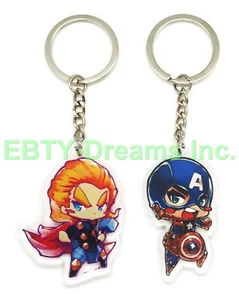 Set of 2 Acrylic Keychain Captain America, Thor Odinson - Picture 1 of 2