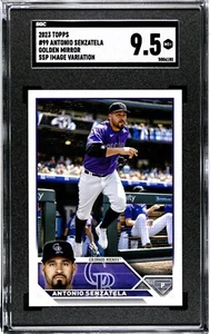 2023 Topps #99 ANTONIO SENZATELA GOLDEN MIRROR SSP IMAGE VAR. ROCKIES SGC 9.5 - Picture 1 of 2