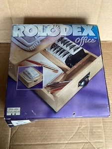 Rolodex Office Wooden Desktop Organizer Wood Table Drawer File New Old Stock NOS - Picture 1 of 3