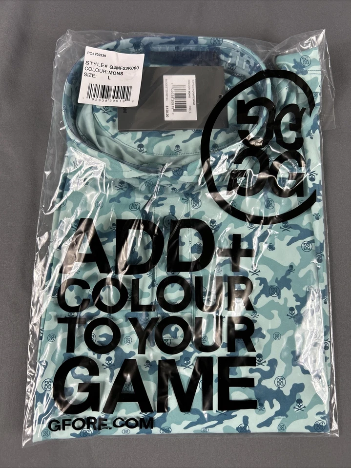 G/FORE Performance Fabric Camo Skulls & Tees Slim Fit Polo Golf Shirt L