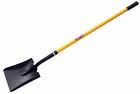 Square Spade Shovel 1480mm Long Fibreglass Rubber Grip Handle Builder Garden