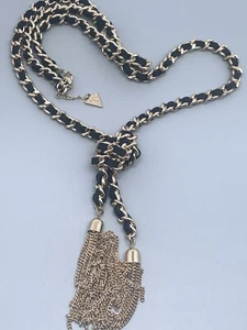 Guess Gold Tone Chain Tassel Necklace - Picture 1 of 9