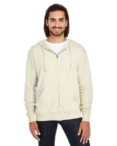 Threadfast Unisex Triblend French Terry Full-Zip - Cream - Size XL - Picture 1 of 5