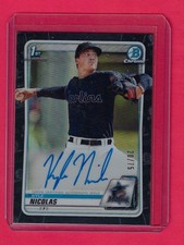 KYLE NICOLAS 2020 Topps 1st Bowman Chrome Draft AUTO BLACK REFRACTOR /75 CDA-KNI