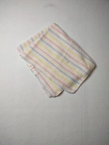 Vintage Chatham Babydecke Waffelmuster Pastell Streifen Kinderzimmer Bettwäsche gewebt USA - Bild 1 von 10