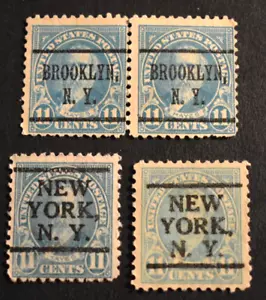 4 - 1922 US Stamps Scott Nos. 563 - 11 Cent Precanceled - New York - Picture 1 of 2